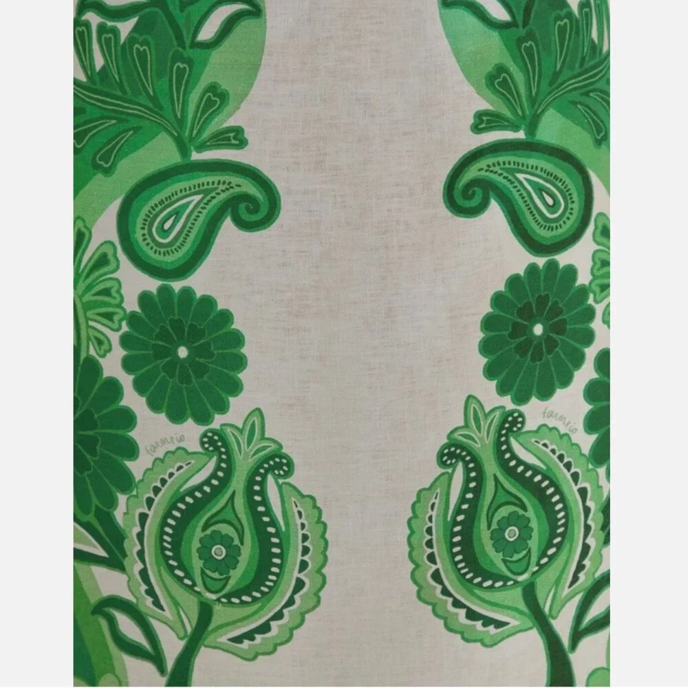 FARM Rio Color Festival Linen Midi Skirt, Green, NWT 🇧🇷 - Picture 6 of 16